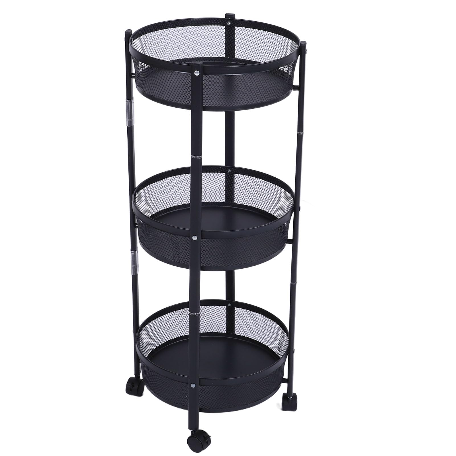 Carrello Metallico Utilitario, Carrello Rotondo Pieghevole a 3