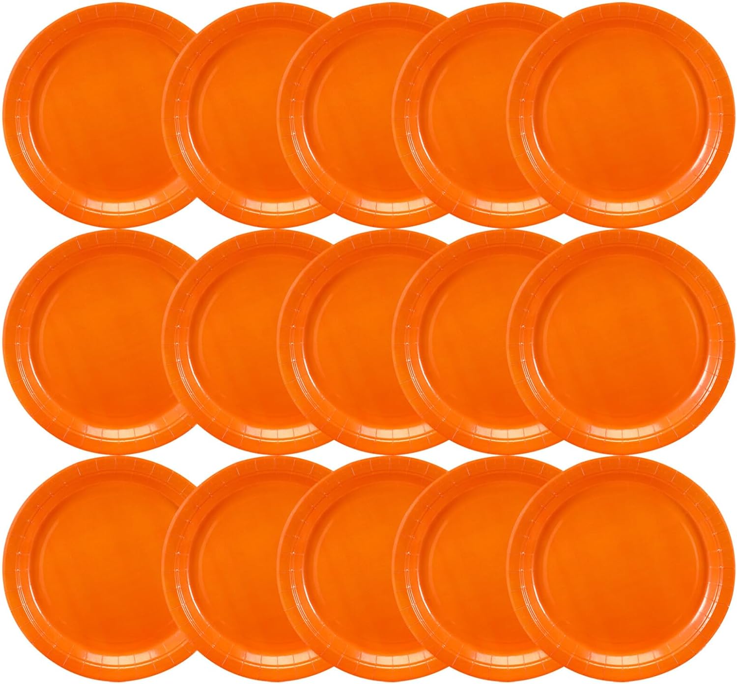 Sewroro 72pcs 9-inch round Solid Paper Dinner Plates, Orange Party Tableware for Birthday, Shower, Wedding, and Dessert Serving