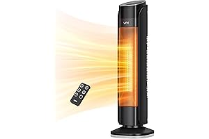 Space Heater,VCK 1500W Standing Heater Indoor, Super Warm Tower Heater with Remote Thermostat