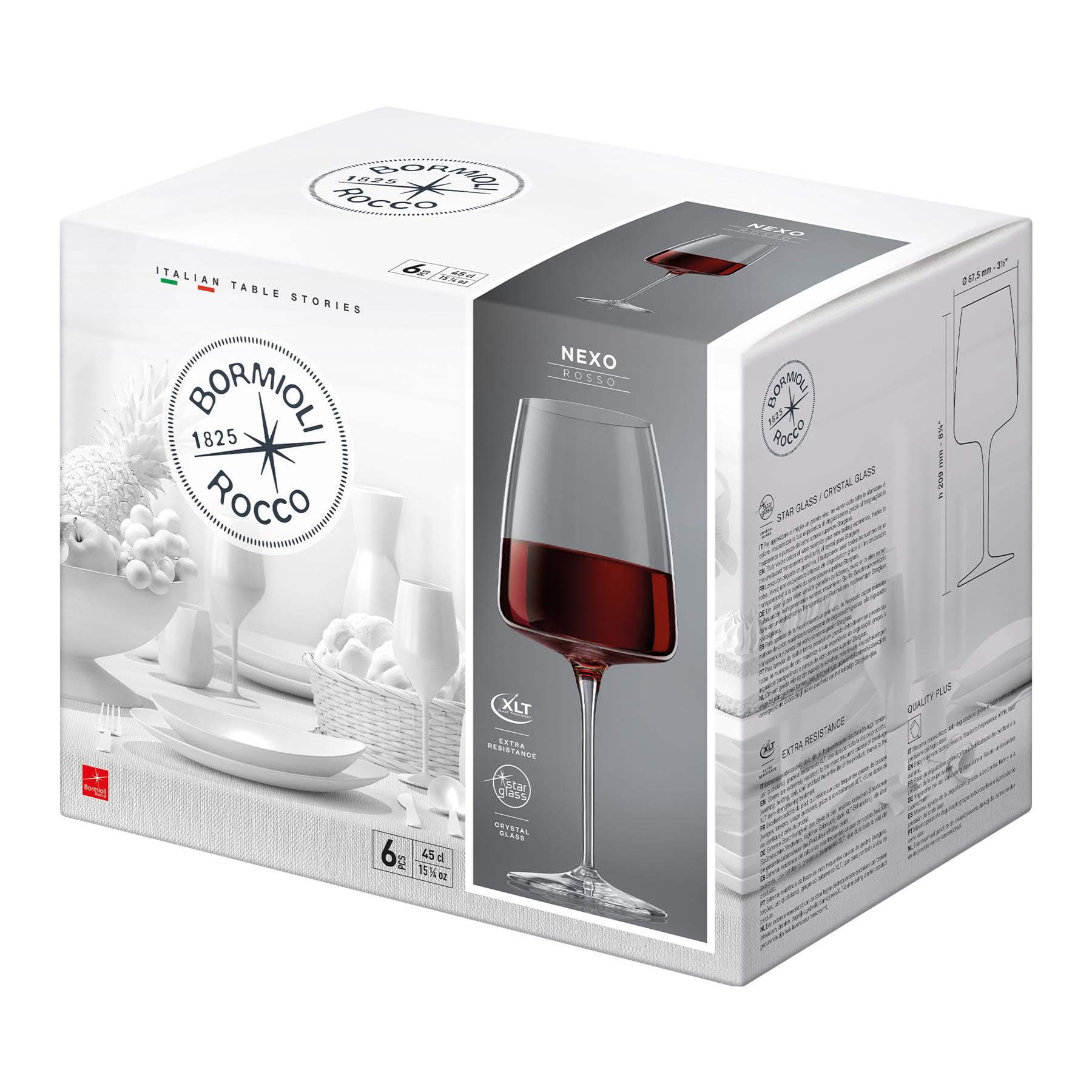 Bormioli Rocco Nexo Glaswaren-Set - 12pc Spülmaschinenfest Küche Wasser Cocktail Saft Gin Wein Whisky Trinken Glaswaren Gläser Set