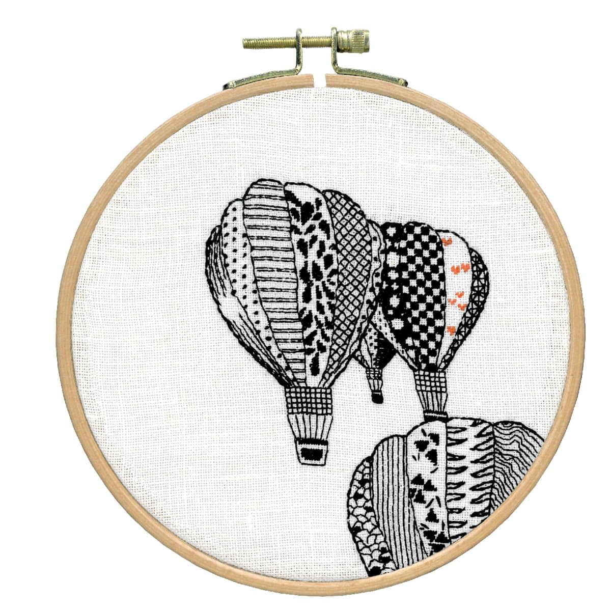 Le Bonheur des Dames counted petit point kit ""Hot Air Balloon"", diam. 15cm, DIY