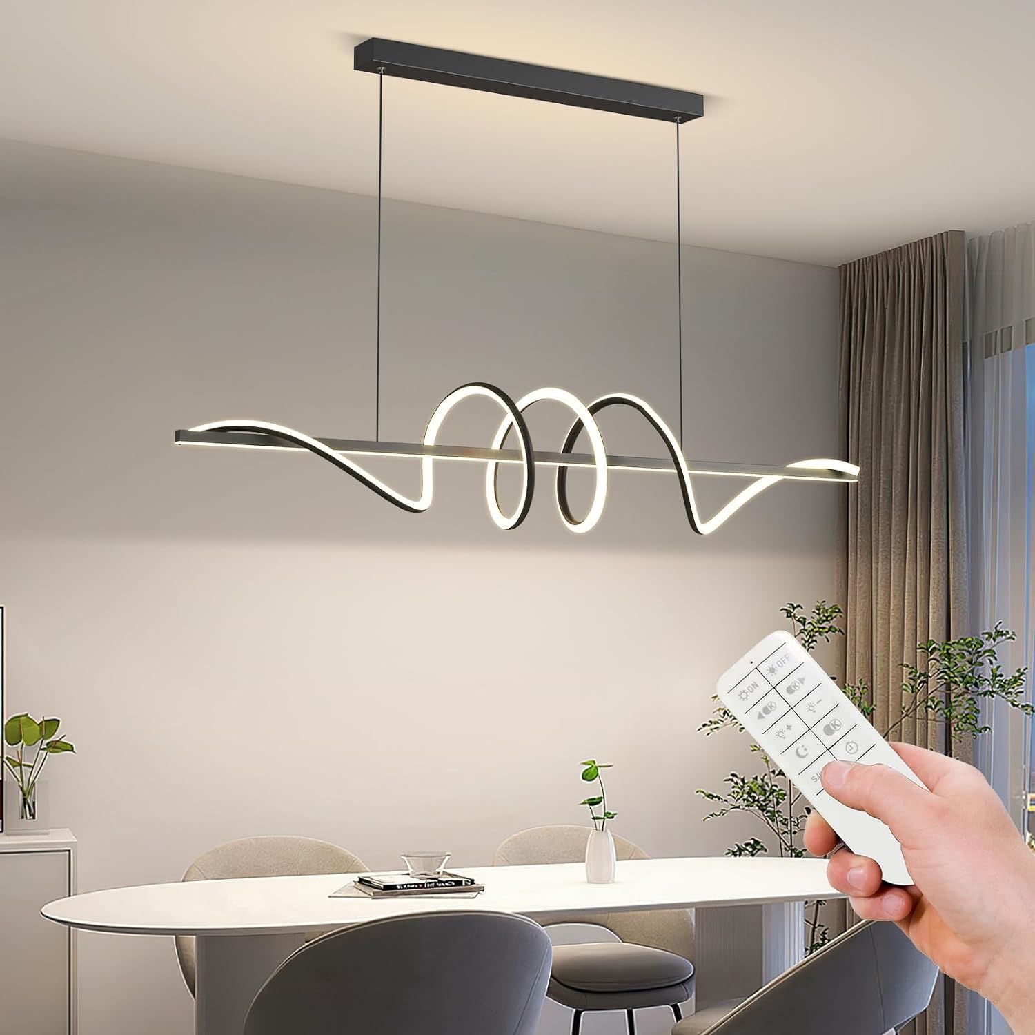 Suspension LED moderne pour restaurant et table de cuisine 120 cm
