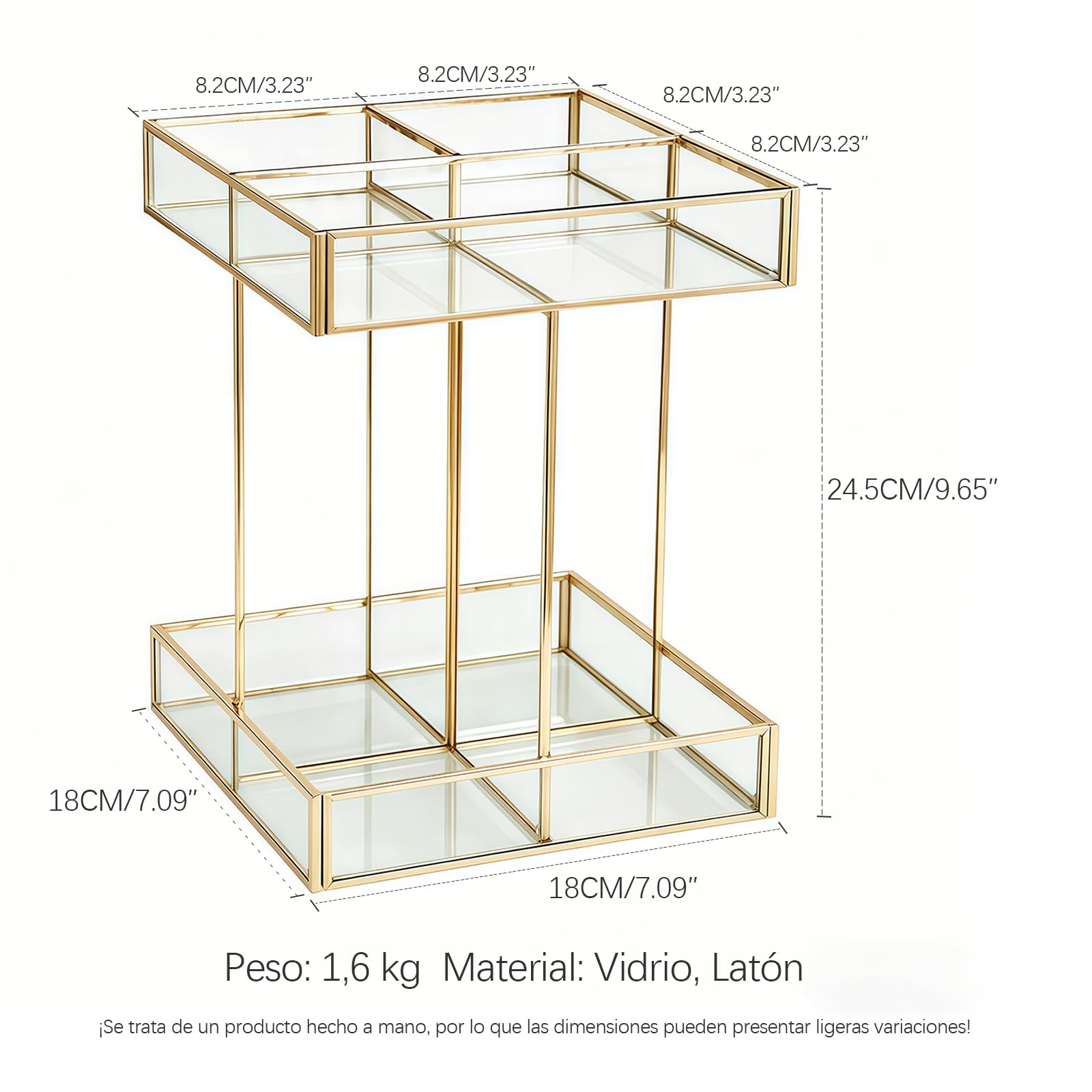 Organizador de cosméticos giratorio 360°, gran capacidad, organizador de maquillaje de cristal para vestidor, dormitorio, cuarto de baño