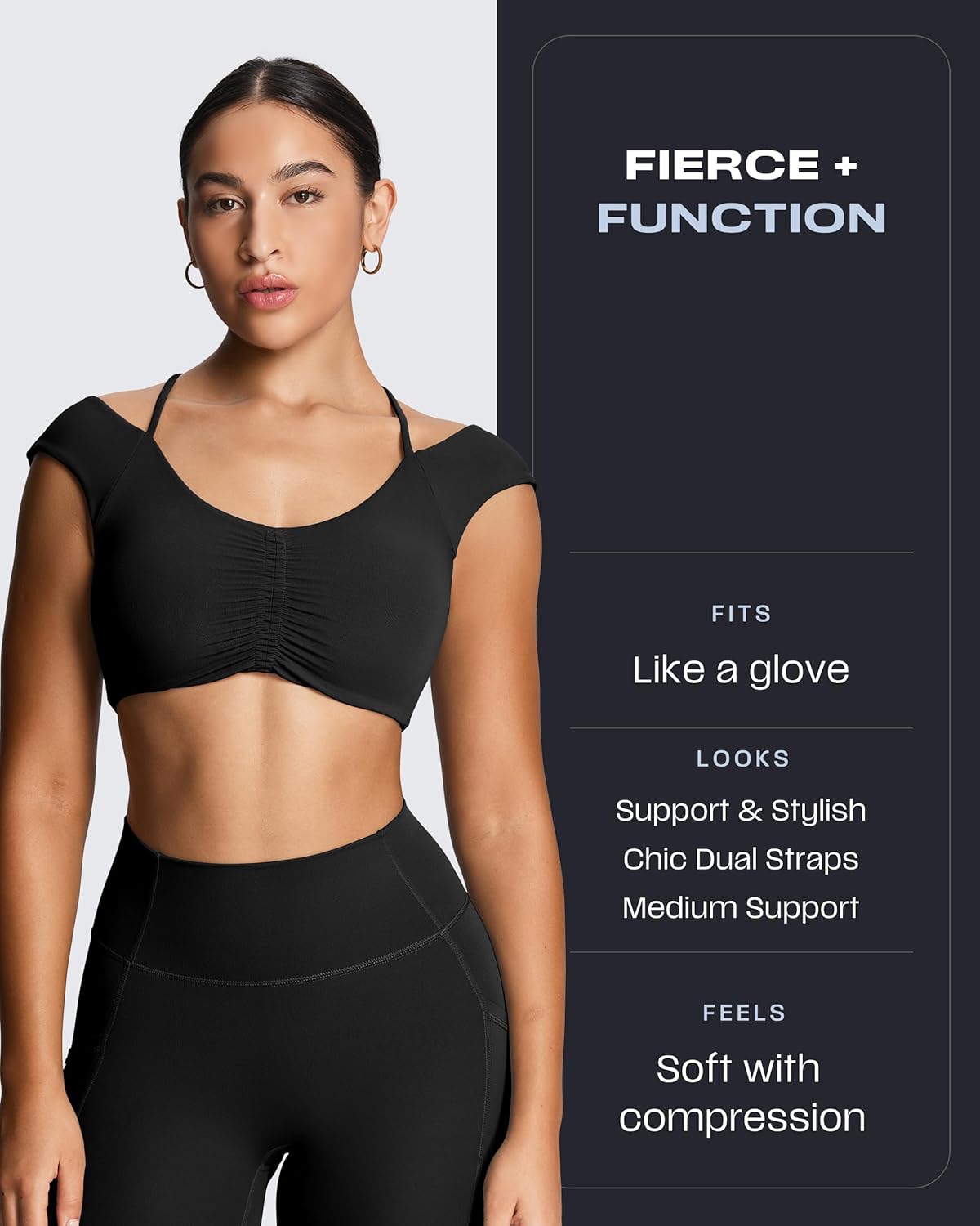 Aoxjox Women's Workout Sports Bras Luxeyoga™ Fitness Scrunch Bra Yoga Crop Tank