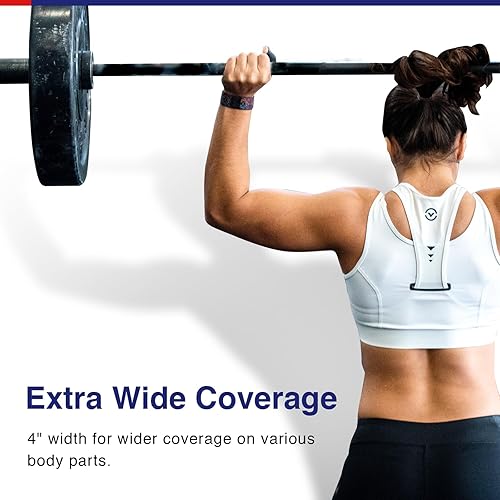 Miniatura 3 de Cinta de kinesiología (2 rollos) extra ancha de 4 pulgadas x 16.4 pies, cinta elástica de algodón atlética de alta calidad, cinta K hipoalergénica e