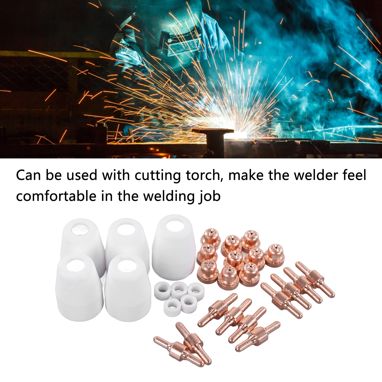 Materiały eksploatacyjne do palników do cięcia pla Zestaw materiałów eksploatacyjnych do przecinarki plazmowej PT31 LG40 Wymiana palnika 60 szt