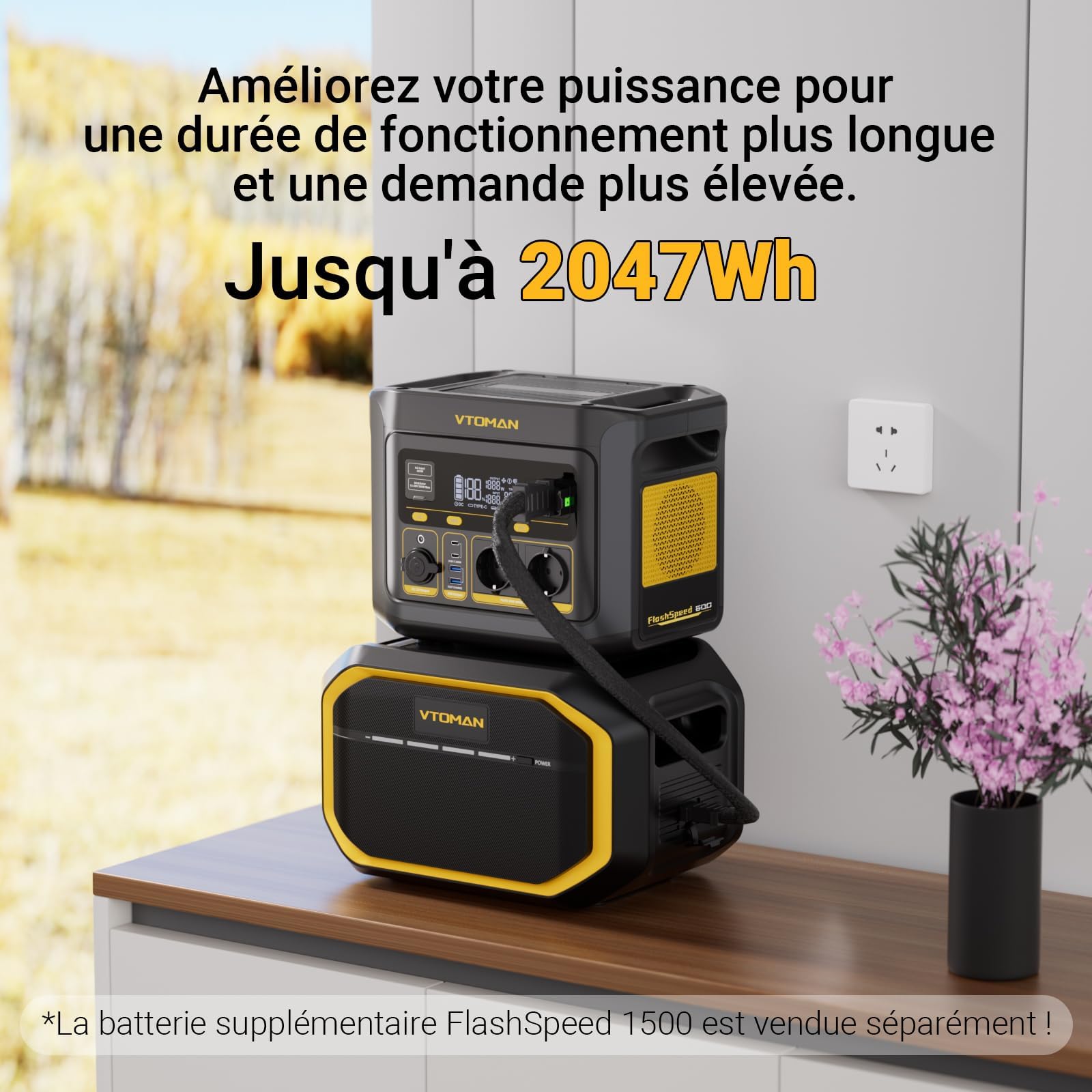 VTOMAN FlashSpeed 600 499Wh Générateur Électrique Portable, Charge Rapide