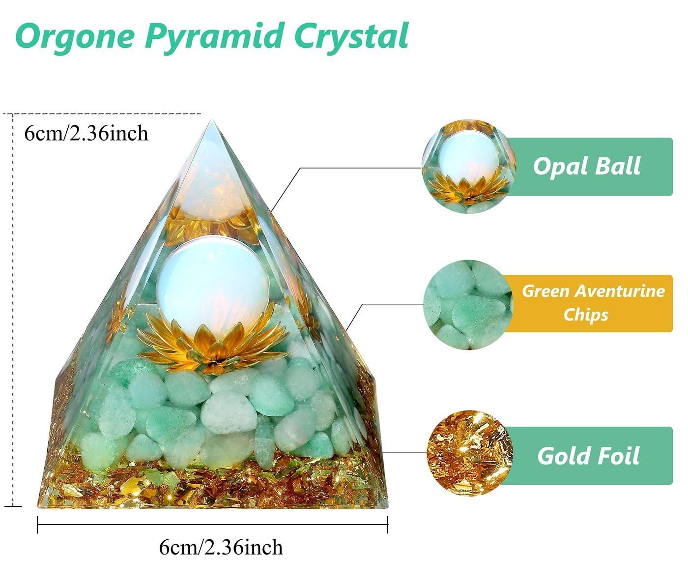 XIANNVXI Green Aventurine Healing Crystals Tower,Good Luck Gifts,Anxiety Gifts,Reiki Lotus Flower Gemstone Stone Orgonite Orgone Tower for Healing - Image 4