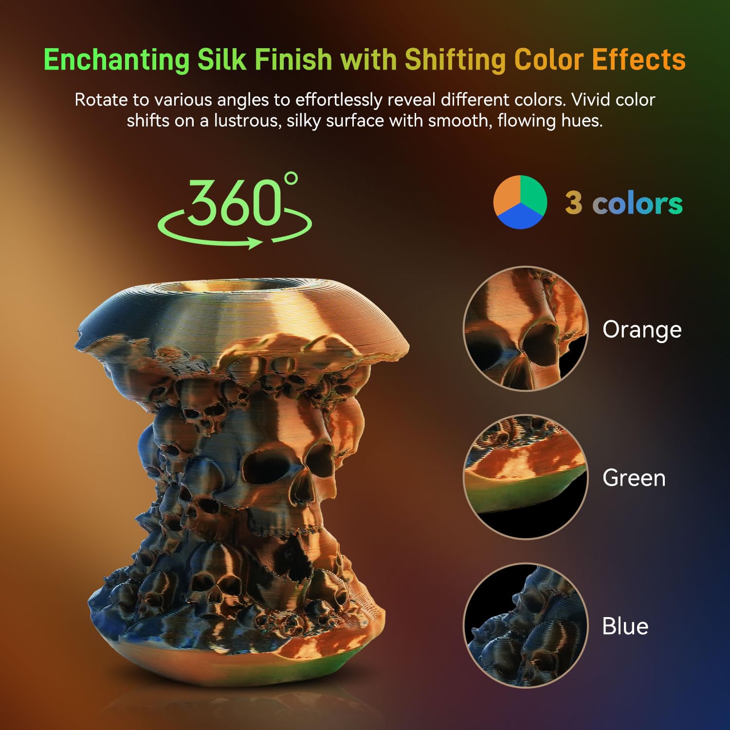 Rainbow 3D Printing Filament - Color Changing PLA -3 Rainbow 3D Printing Filament - Color Changing PLA -3