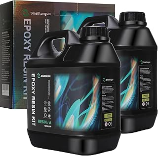 Smalltongue Epoxy Resin 1 Gallon Kit, No Yellowing No Bubble Crystal Clear Epoxy Resin Kit for Art Crafts, UV Resistant Jewelry Making Epoxy Resin, Super Hardness Clear Epoxy Resin(1:1)