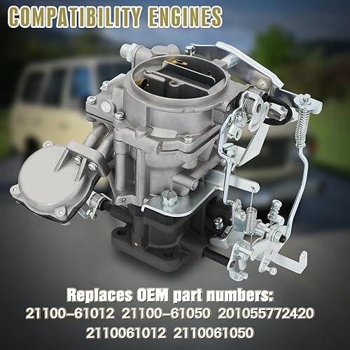 Miniatura 5 de Carburador Fj40 para Toyota Land Cruiser 2F 4230CC 1969-1987 - Compatible con 21100-61012 & 21100-61050 & 201055772420 - Choke manual
