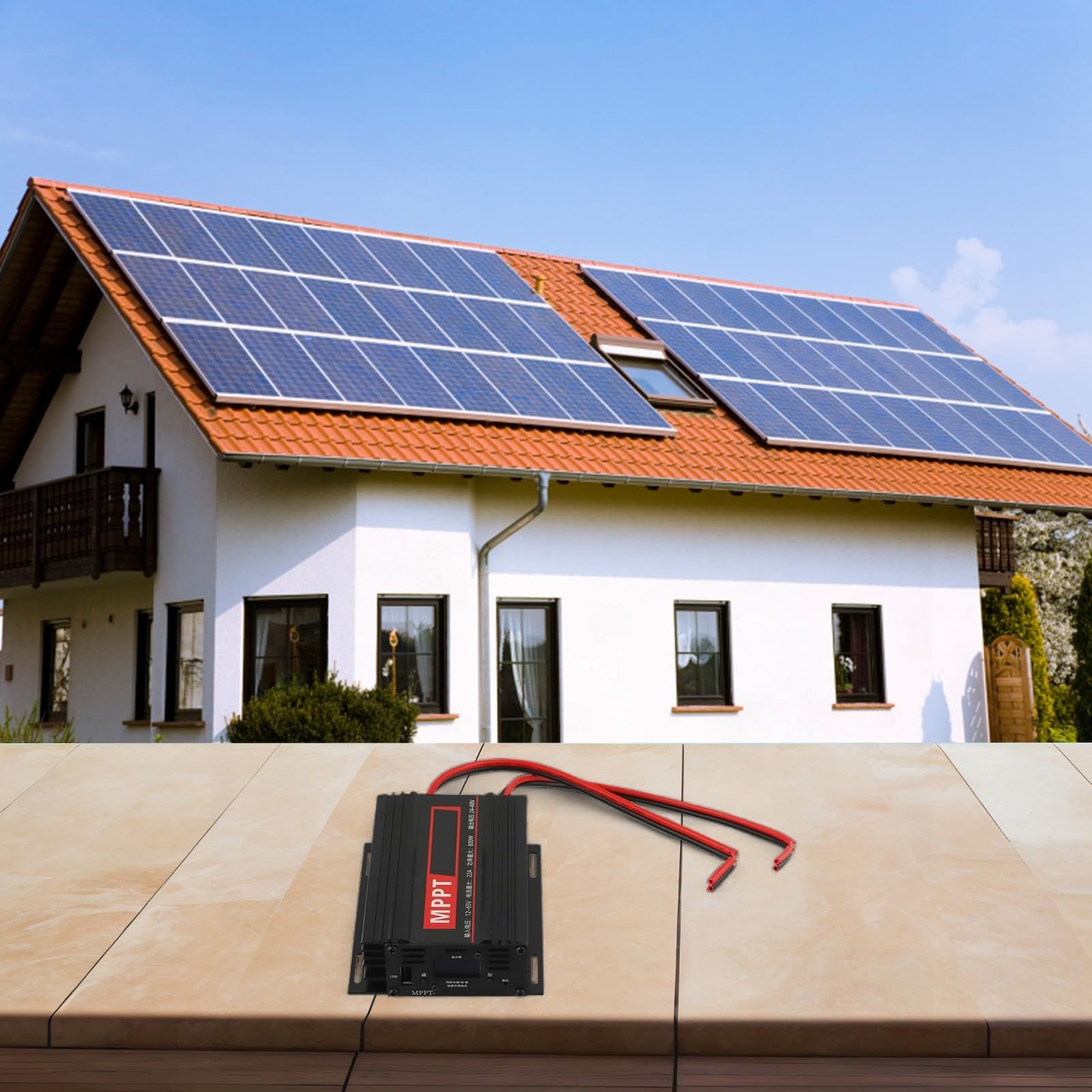 MPPT Solar Laderegler 800W LCD Display für 24V-72V – Aluminium Gehäuse mit Überladeschutz für Wohnmobil Camping Boot Off Grid System(1PCS)