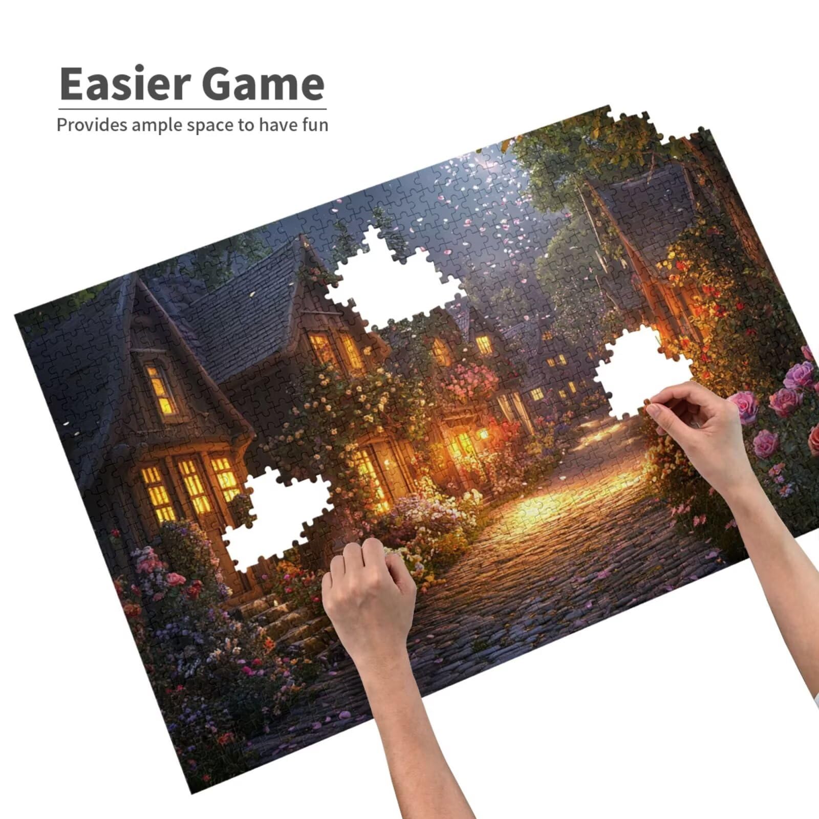 Puzzle 1500 Teile Kleine Stadt Klassische Puzzles für Erwachsene Traum Anspruchsvolles und Lustig Kreatives Unterhaltungsspiel, Holzpuzzle für Erwachsene Als Feiertage Geschenk fur Frauen 2T-369