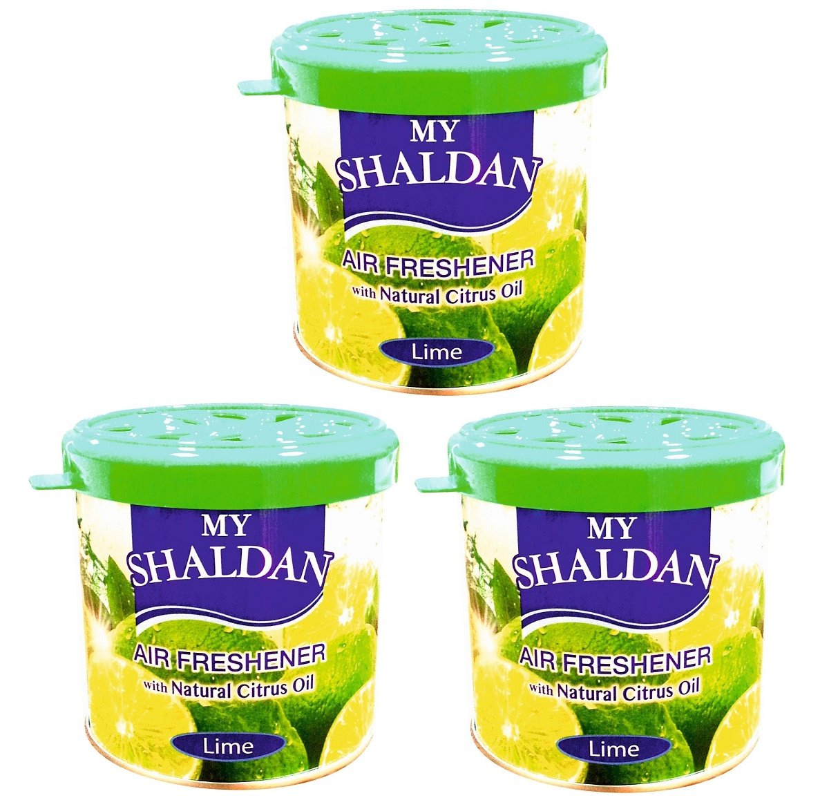 My Shaldan Lime Car and Home Air Freshener (80 g, Pack of 3)