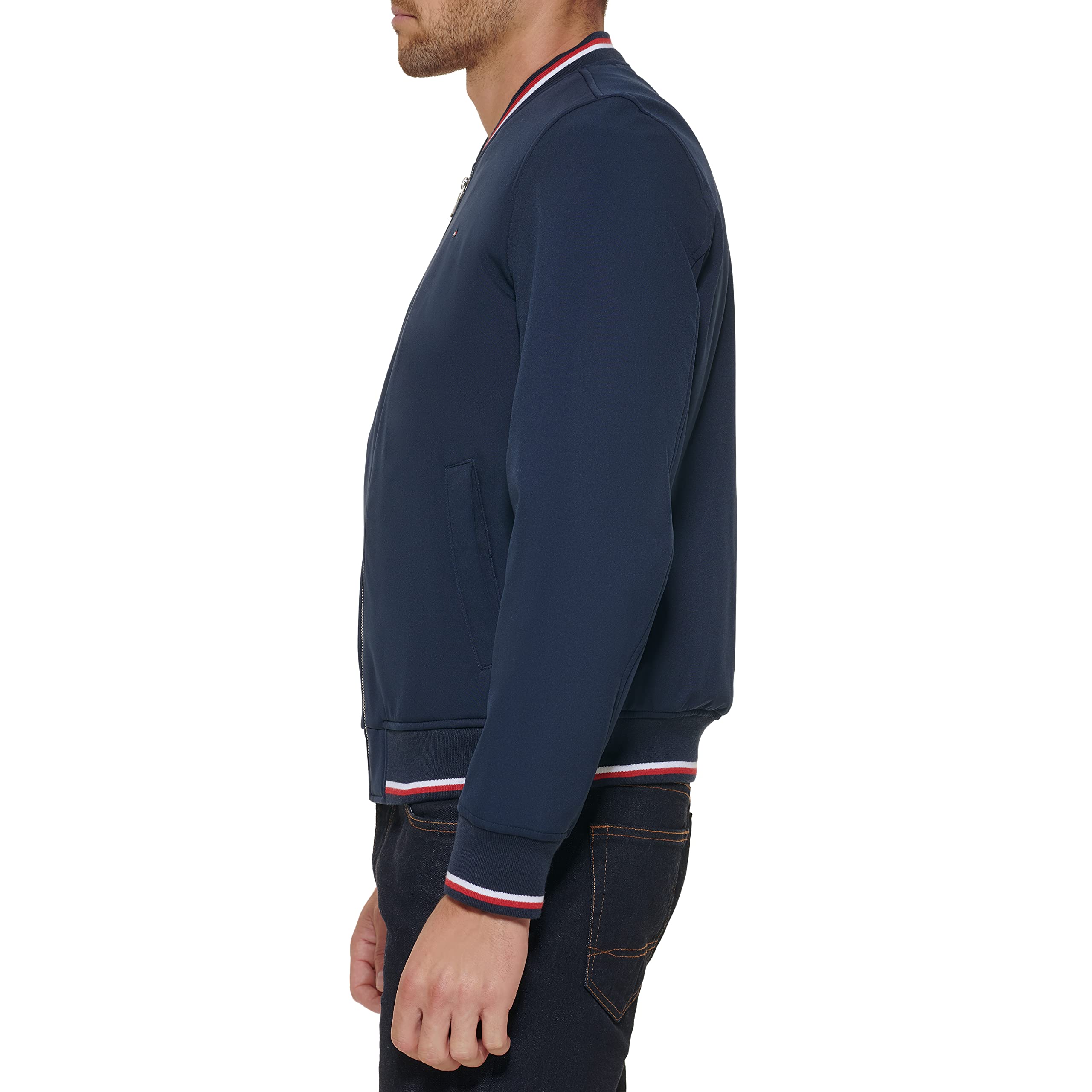 Tommy Hilfiger Lightweight Varsity Rib Knit Bomber Jacket Chaqueta Shell Hombre