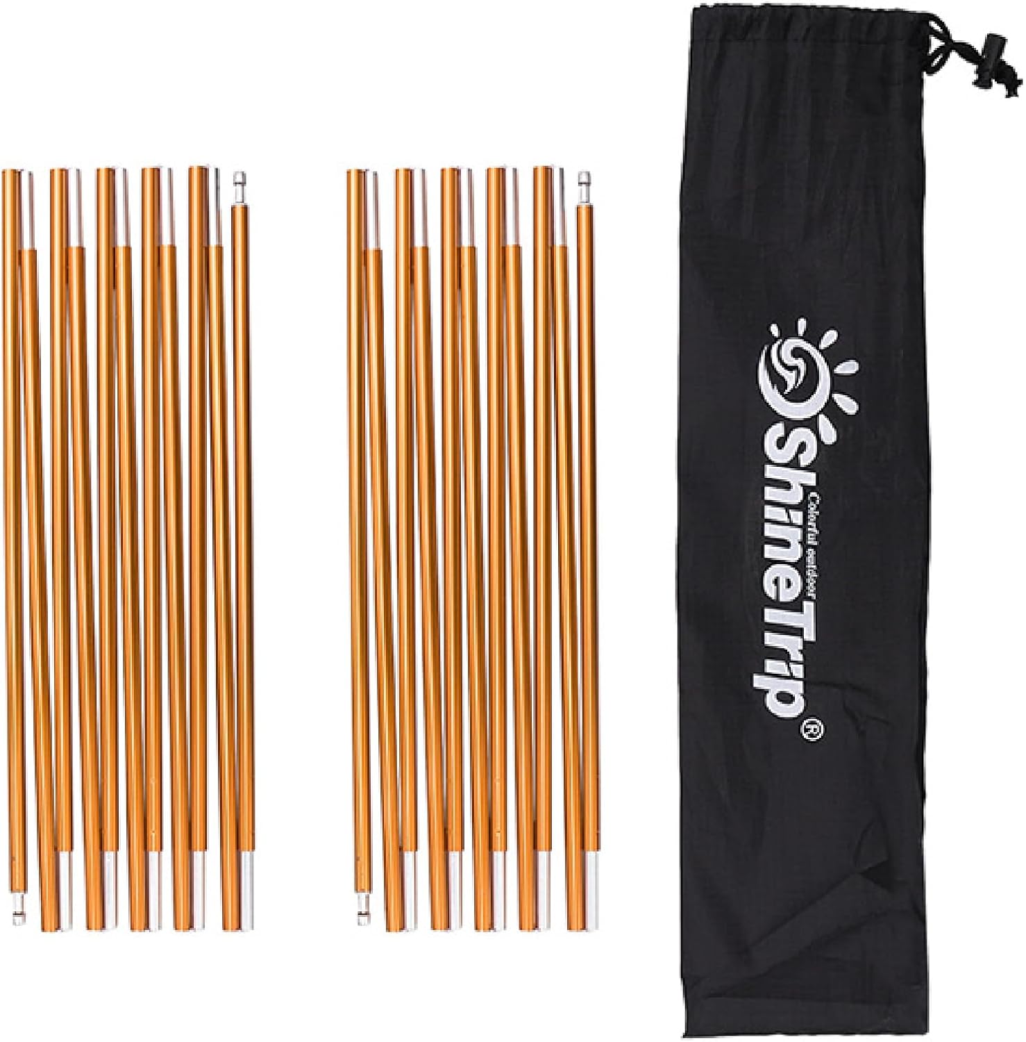 YAPJEB Aluminum Tent Poles Replacement, Camping Tent Poles Rod 2 PCS Repair Kit Tent Support Rod for Camping
