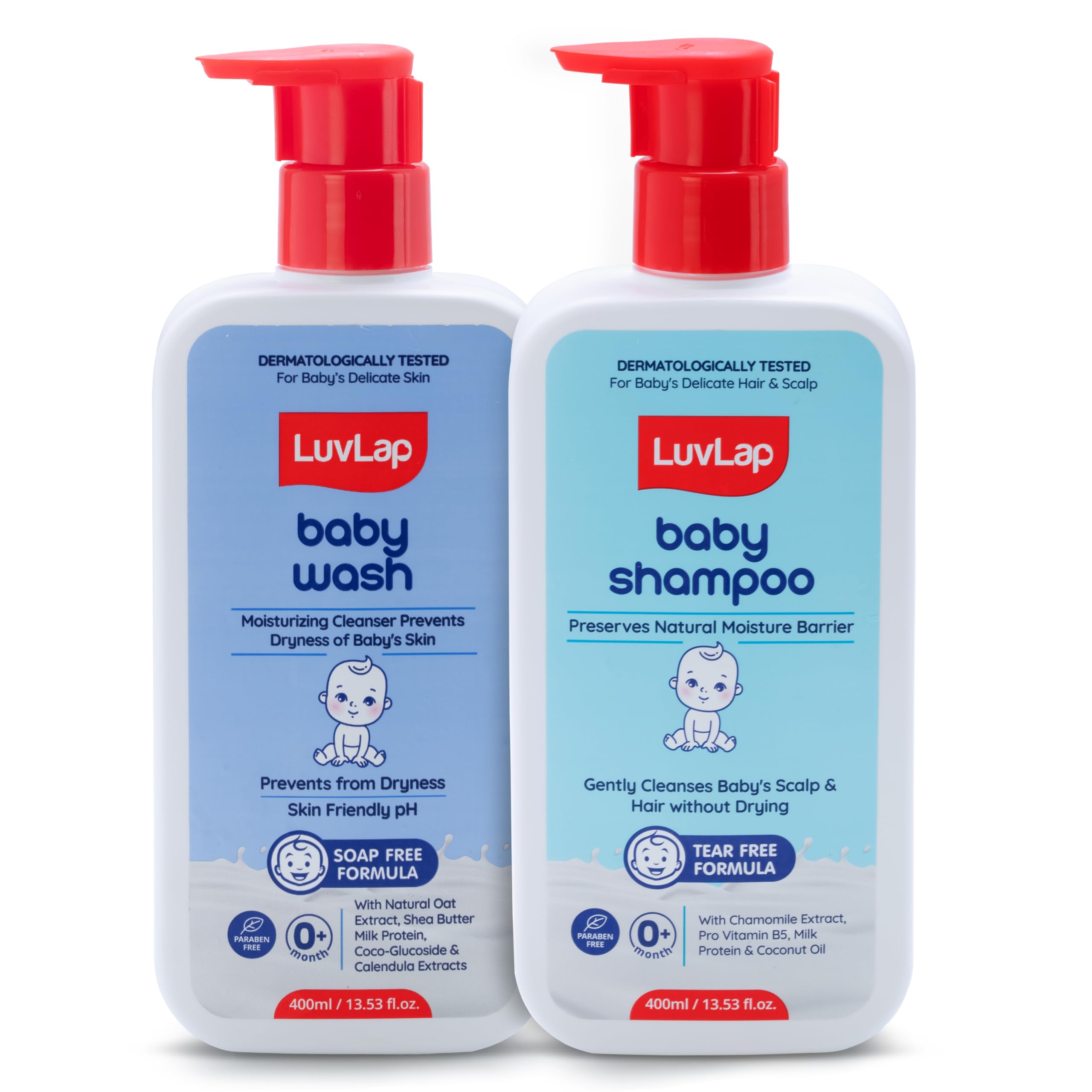 LuvLap Baby Shampoo 400 ml + Baby Wash 400 ml Combo Set-image-15