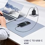 45W Type C Bloc de charge super rapide,35W+10W Dual USB-C Bloc chargeur de port avec 4FT/6FT/4FT/6FT Type C Câble chargeur pour Samsung Galaxy S25/S24/S23/S22/S21/i Téléphone 17/16/15