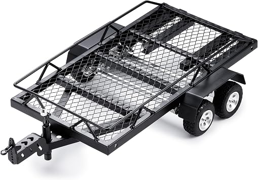 RC Trailer for Hauling Behind Car, #A 1/24 | Metal, Hitch Mount Trailer, For 1/18 1/24 RC Crawler Axial SCX24 AX24 FCX24 TRX4M Defender Bronco K10 F150