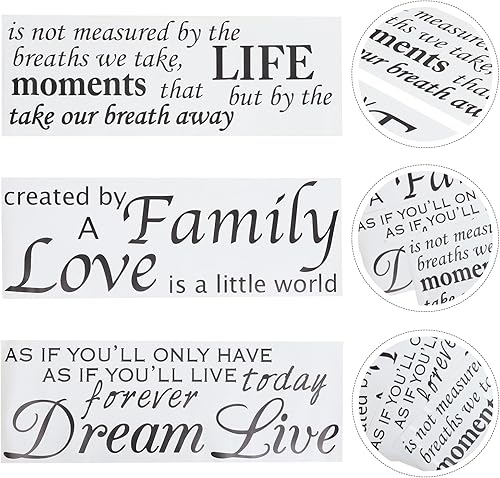 Miniatura 6 de EXCEART Calcomanías de pared para el hogar, 3 hojas de calcomanías motivacionales para pared, calcomanías de letras inglesas, eslogan de letras