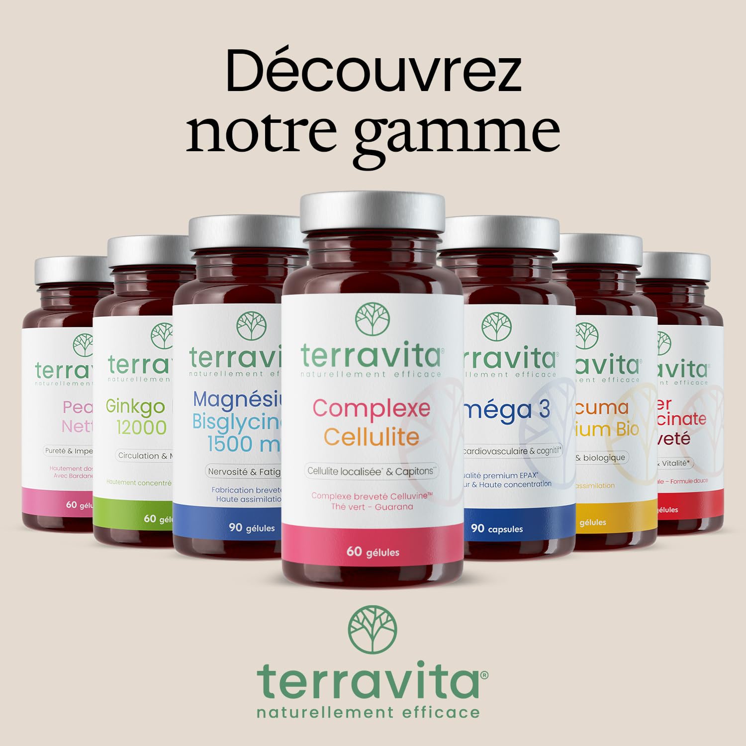 Complexe Cellulite | Innovation Clinique Celluvine™ + Bromélaïne + Plantes Drainantes | Triple Action : Circulation, Drainage et Inflammation | 60 Gélules | Fabriqué en France | Terravita