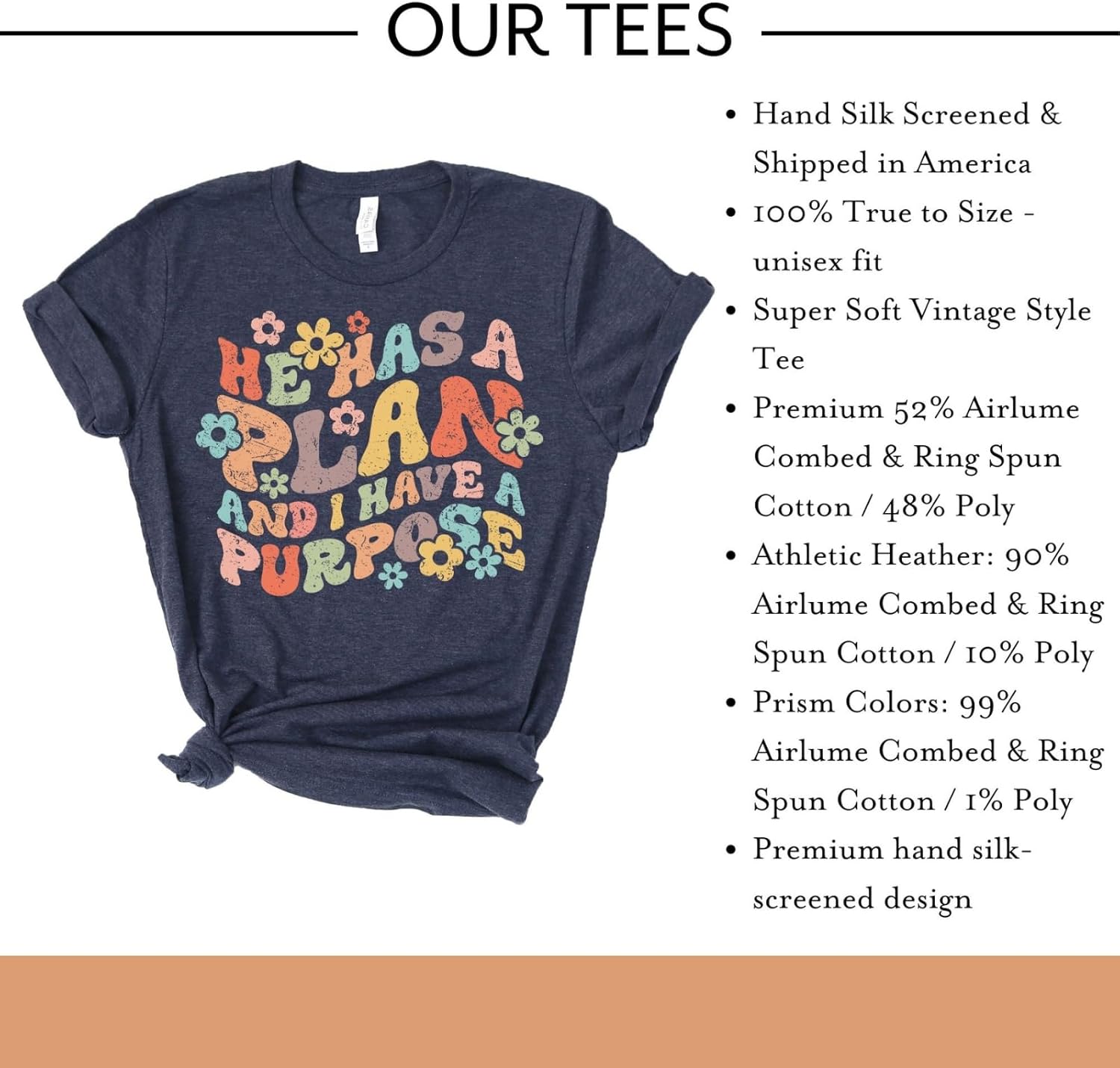 Love in Faith | He Has a Plan | Christian T-Shirts for Women | Faith-Based Apparel | Christian Gifts - Image 4