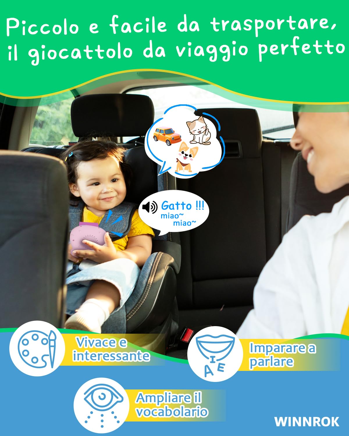 Winnrok 510 Parole Schede Flash Cards, Flashcards Bambini Italiano, Giochi Montessori Bambini 2 Anni, Autismo Giochi Educativi, Imparare a parlare Colori Numero Animali, Regalo di Natale Rosa
