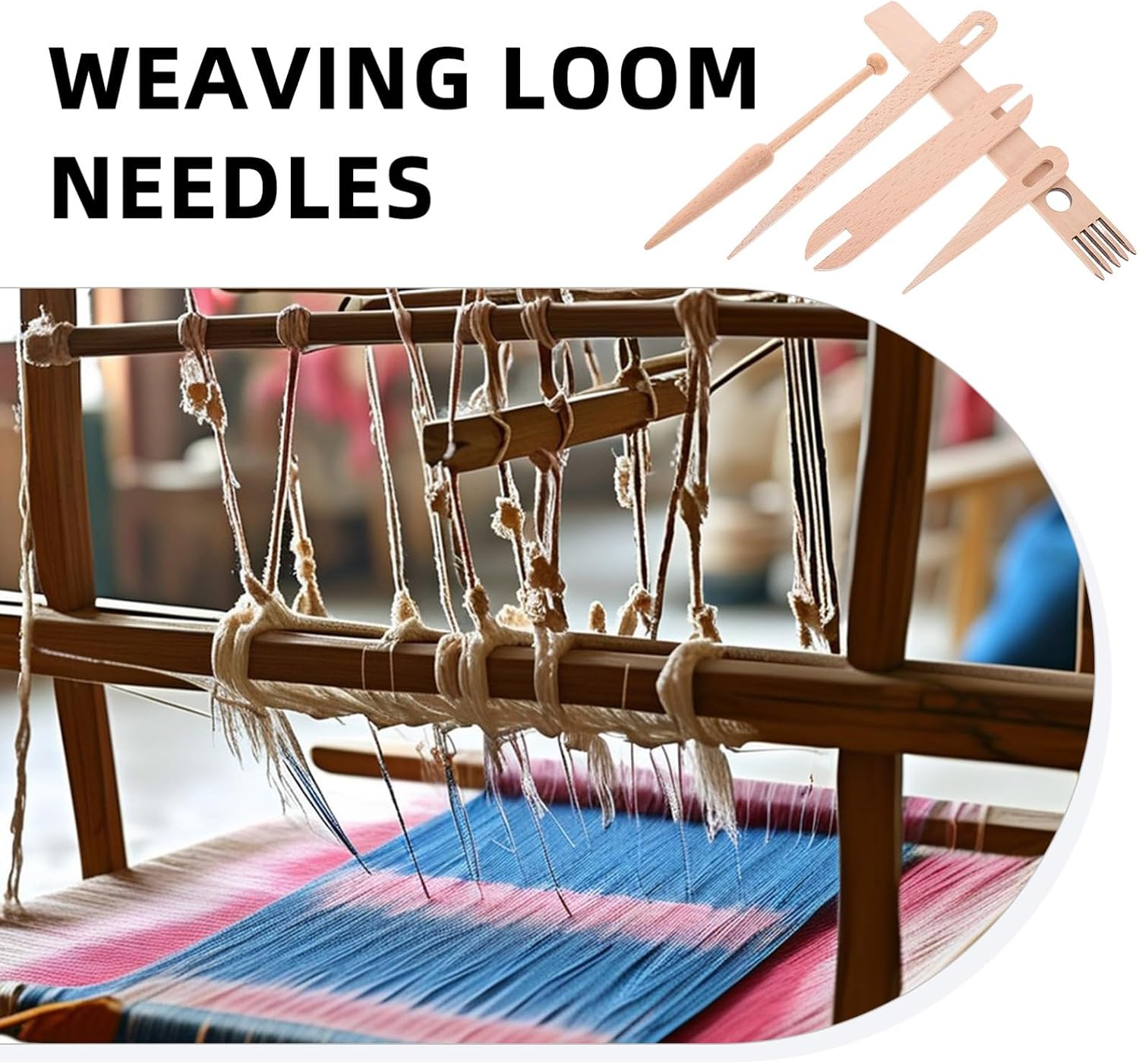 TEHAUX 1set Hand Weaving Tools Set Wooden Weaving Accessories for Tapestry Making Beginner-Friendly and Kit for Efficient Crafting Sessions