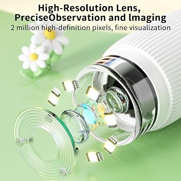 Microscope, Digital Microscope,Holding Magnifying Glasses,2 IPS,2 MP,4 Zoom Buttons,1000x Magnification,Observe Circuit Boards/Plants/Coins/Hair/Insects,Christmas,Birthday,Edu Gifts.