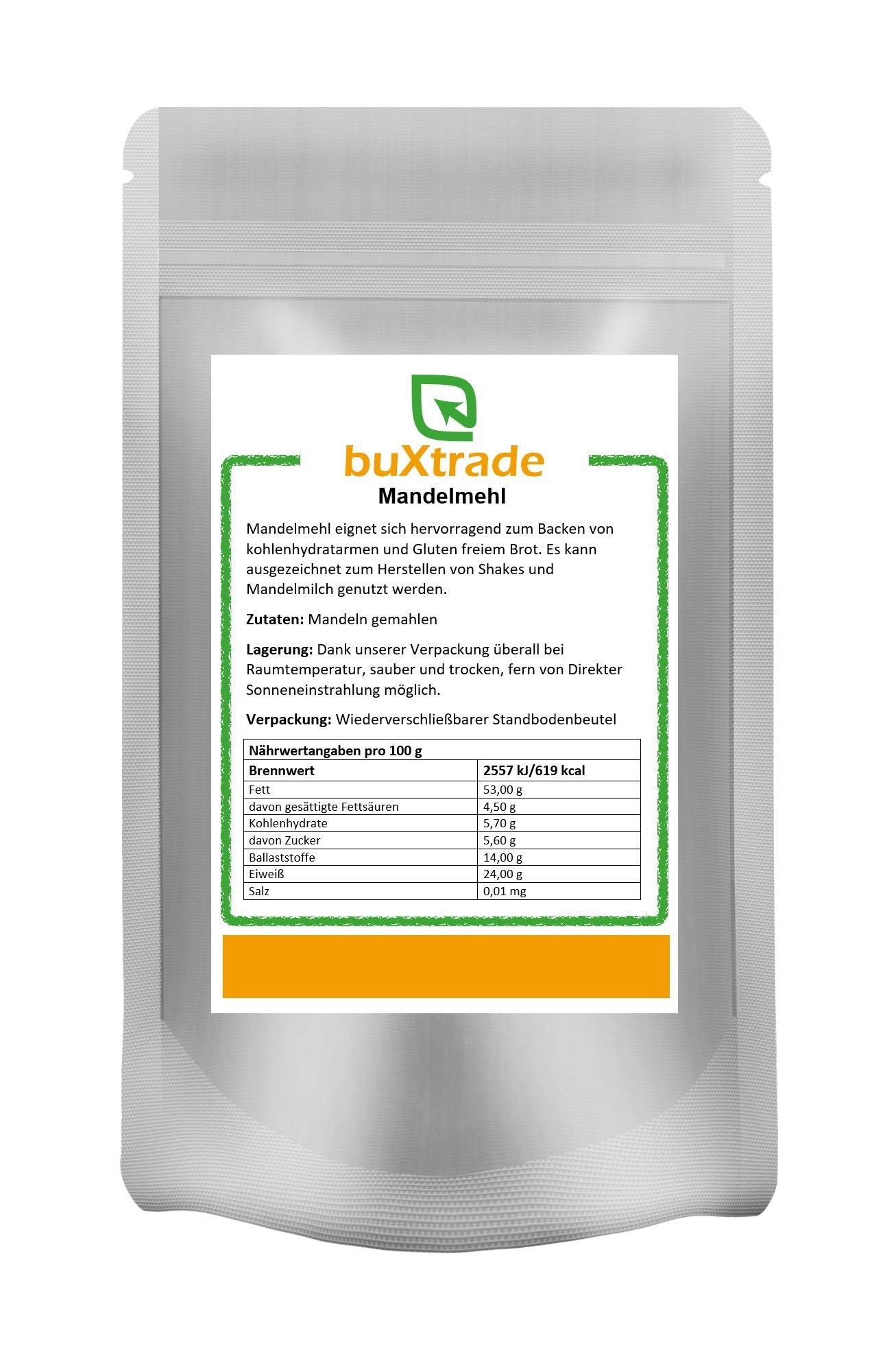 10 kg Mandelmehl | weißes Mandelmehl | fein gemahlen | Mandeln | Mehl | Buxtrade |