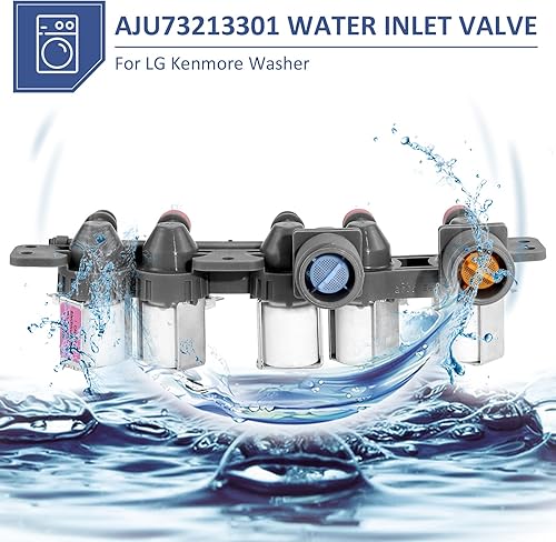 Miniatura 7 de AJU73213301 AJU75152601 Válvula de entrada de agua compatible con lavadora L-G Ken-more reemplaza a AJU75152602 5221EA1008F AJU75152601 AP5668417