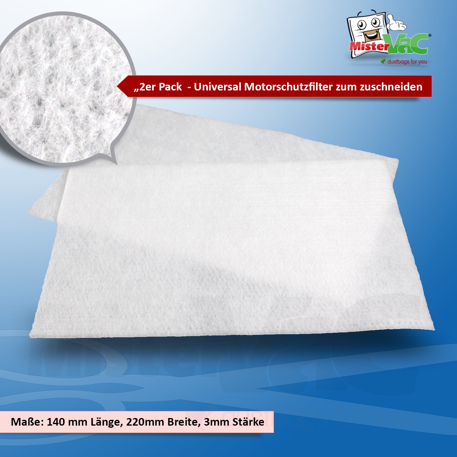 MisterVac Filtro Di Ricambio Universale Per Motore Bosch BSN 1600/01 E /04 | Protezione Motore | Filtro Sostitutivo Per Aspirapolvere