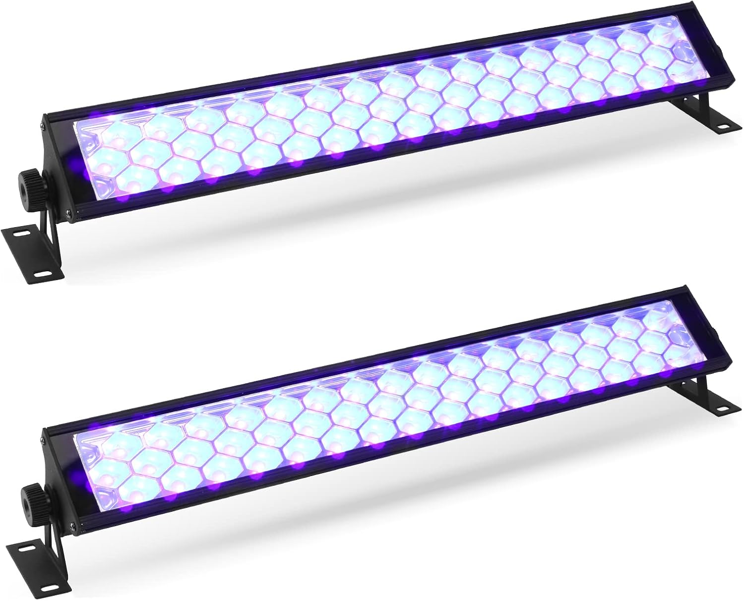 2 Pack 24W LED Black Light Bar with Plug and Switch, 5ft Power Cord, IP66 Blacklight for Glow Party, Stage Lighting, Body Paint, Fluorescent Poster, Birthday Wedding Party
