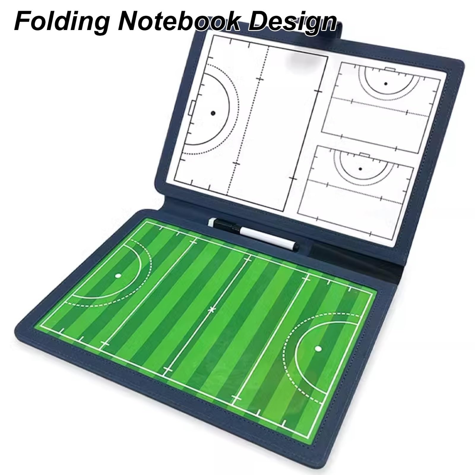 Taktikbrett Taktikmappe Hockey, Profi Basketball Coaching Board, Inklusive 2 Abwischbarer Stifte, Strapazierfähiges Material, Beidseitig Nutzbar, Leicht zu Transportieren