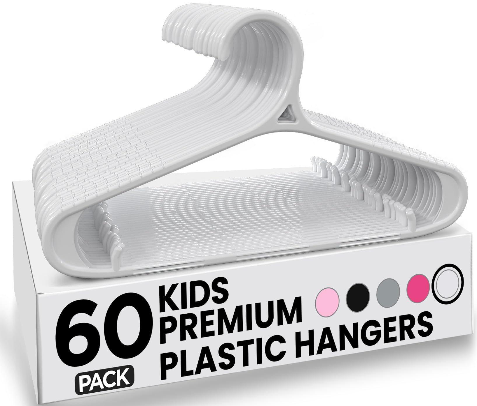 Utopia Home Kids Hangers 60 Pack - 11 Inch Plastic Baby Hangers for Closet - Childrens Hanger for Clothes & Infant Hanger for Closet - Non-Slip