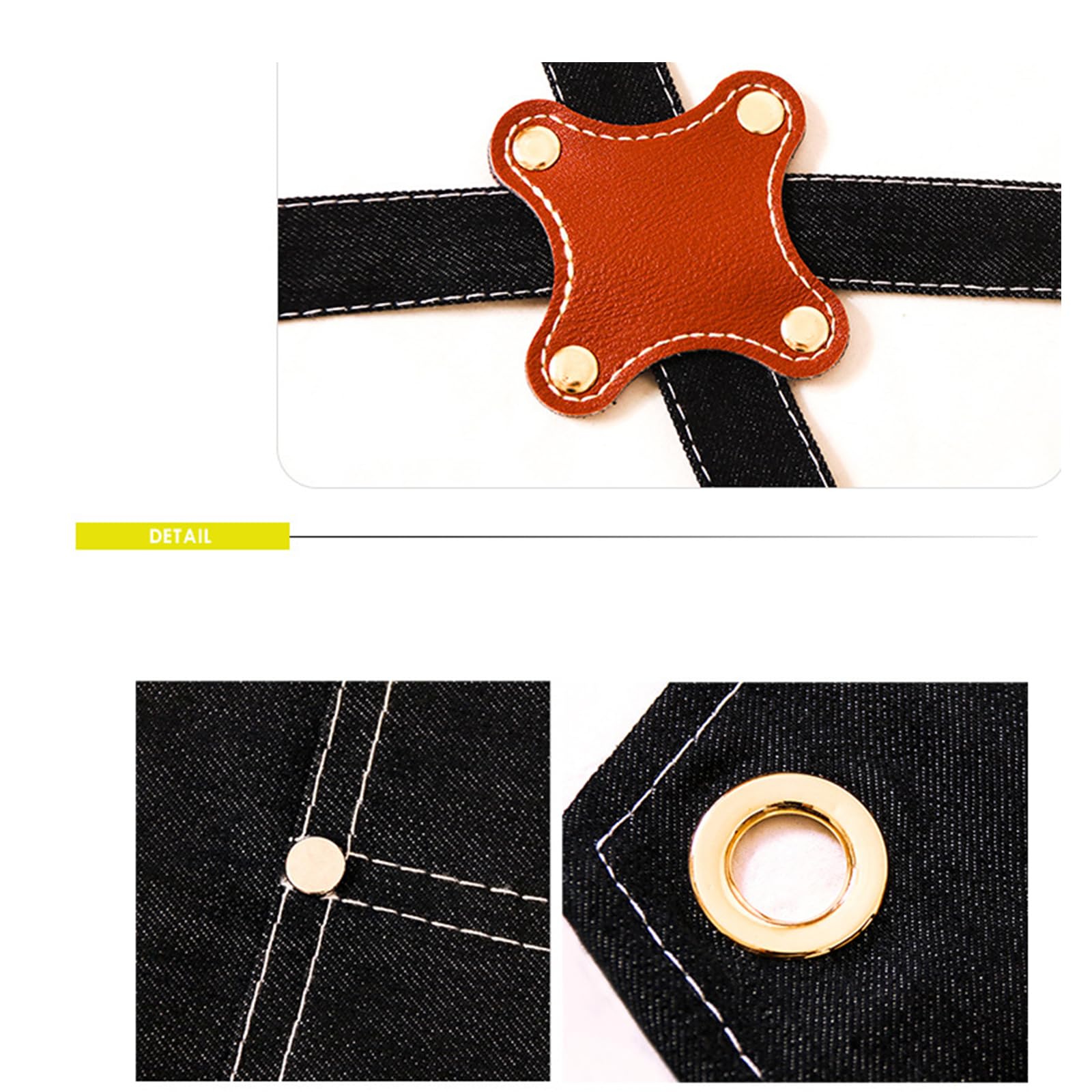 Grembiule da Barbiere Tela Regolabili Incrociati sulla Schiena Tasche Multiple Grembiuli da Lavoro per Uomo E Donna Adatto per Tatuatori, Parrucchieri, Camerieri Black,One Size