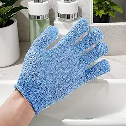 1 peça de luvas esfoliantes, esponjas de banho, luvas de banho de textura dupla para esfoliação corporal de chuveiro, limpeza profunda remove a pele morta para mulheres e homens