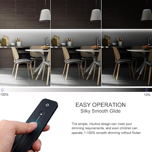 Miniatura 5 de JOYLIT Interruptor de atenuación LED con control remoto, DC 5V-36V 8A Control inalámbrico RF magnético montado en la pared, controlador deslizante