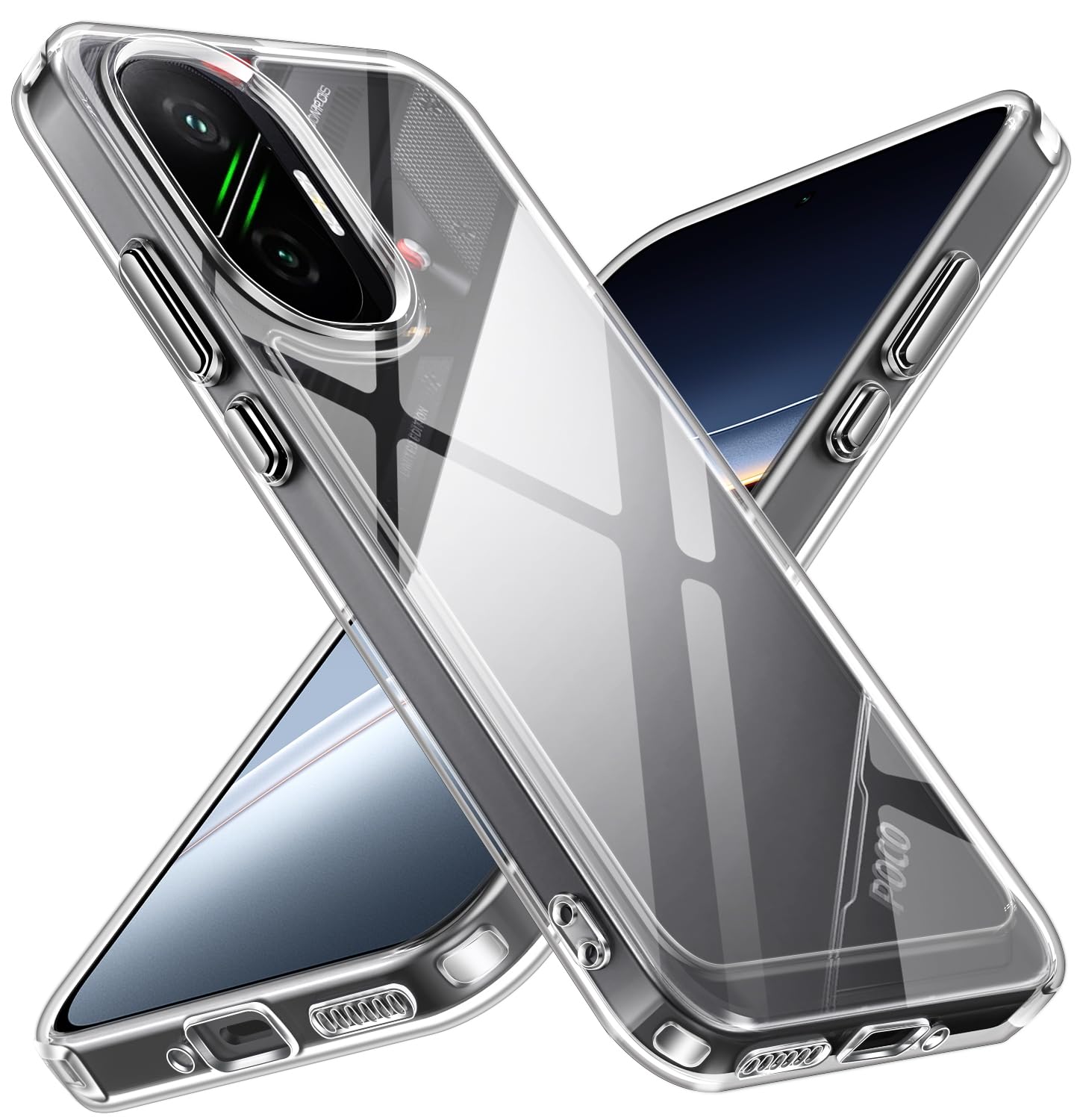 IVoler Cover Antiurto Militare Per Xiaomi Poco F7 Pro E F7 Ultra 5G - Trasparente Anti-ingiallimento, TPU Morbido E Paraurti