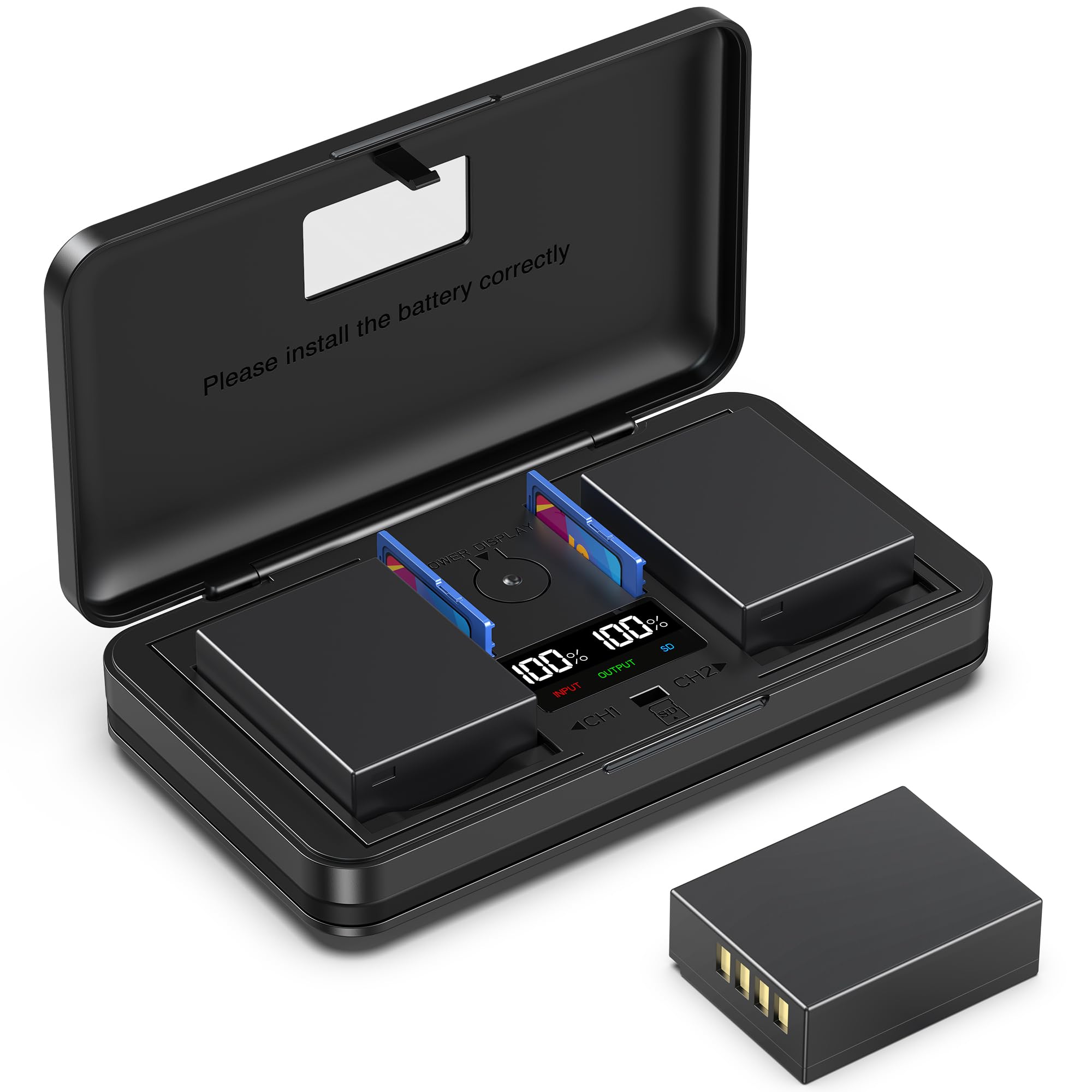 NP-W126 (1600mA) Camera Battery Multifunctional Charger Set (Including Two Batteries) Compatible with Fuji FinePix HS30EXR/HS33EXR/HS35EXR/HS50EXR, X-A1/A3/E1/E2/E2S/M1/PRO1/PRO2/T1/T2/T20/X100F