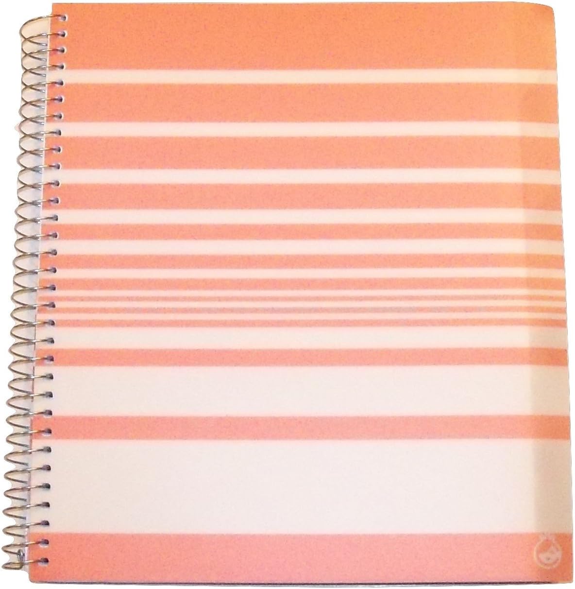 Studio C Carolina Pad The Pattern Play Collection College Ruled Poly Cover 5-Subject Spiral Notebook (Peach and White Lines, 150 Sheets, 300 Pages)