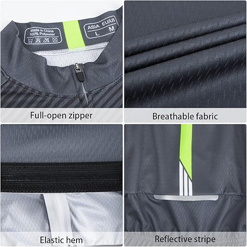 Miniatura 4 de ROTTO Camiseta de ciclismo para hombre, manga larga, línea simple, serie