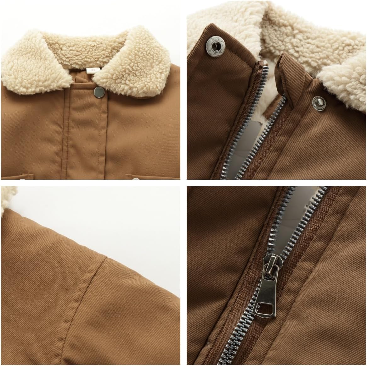 Mud Kingdom Boy Winter Jacket Thick Warm Fleece Long Sleeve Lapel Solid Coat Casual Outerwear