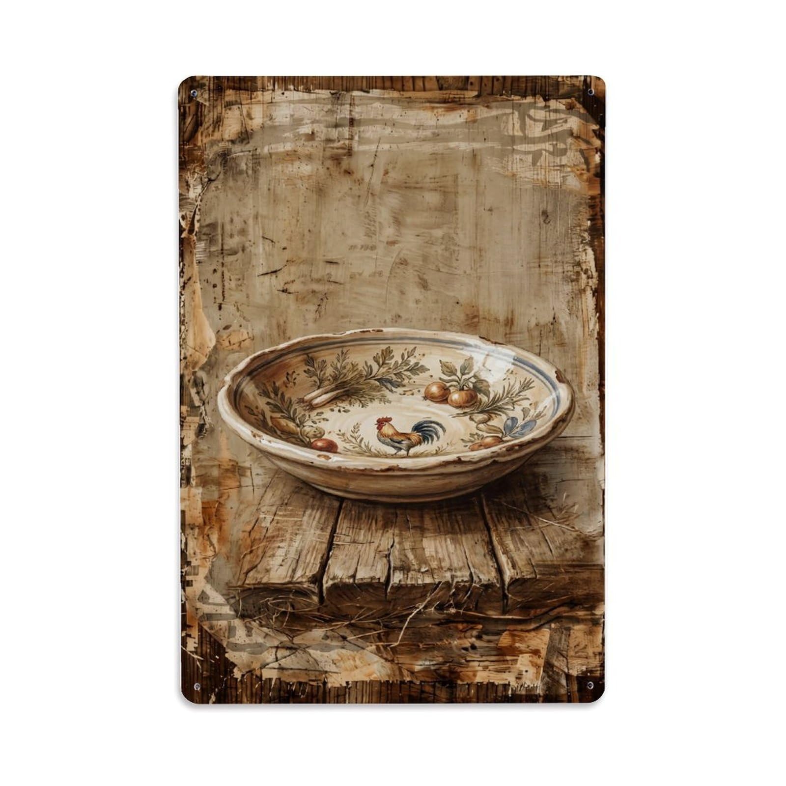 Fqnyr Style Country Dining Table Serving Platter Countryside Home Metal Tin Sign Plaque Wall Decor For Cafe, Club Bar, Office, Home Garden Metal Poster 8X12inch