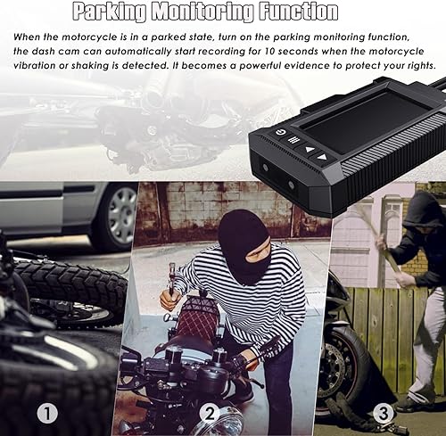 Miniatura 7 de ZOMFOM MD30 - Cámara de motocicleta dual 2K 30 fps1080P 60 fps, cámara de salpicadero impermeable de 3 pulgadas LCD delantera y trasera de 150 gran