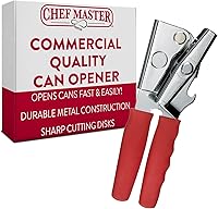 Vista 10 de Chef-Master Paquete de 2 abrelatas resistentes manuales con agarre antideslizante, manual para latas grandes