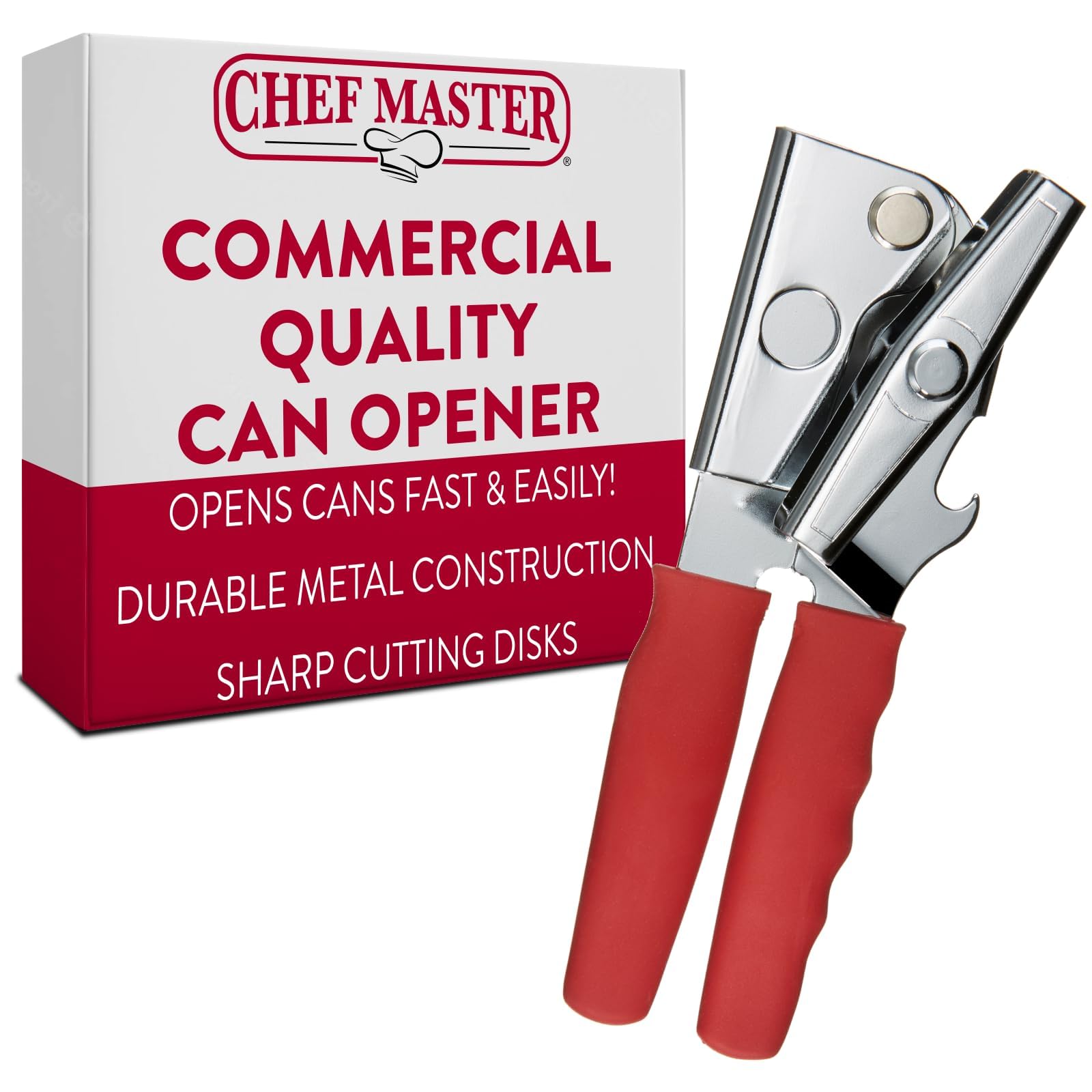 Ouvre-boîte manuel Chef Master avec disques de coupe tranchants modèle 90226