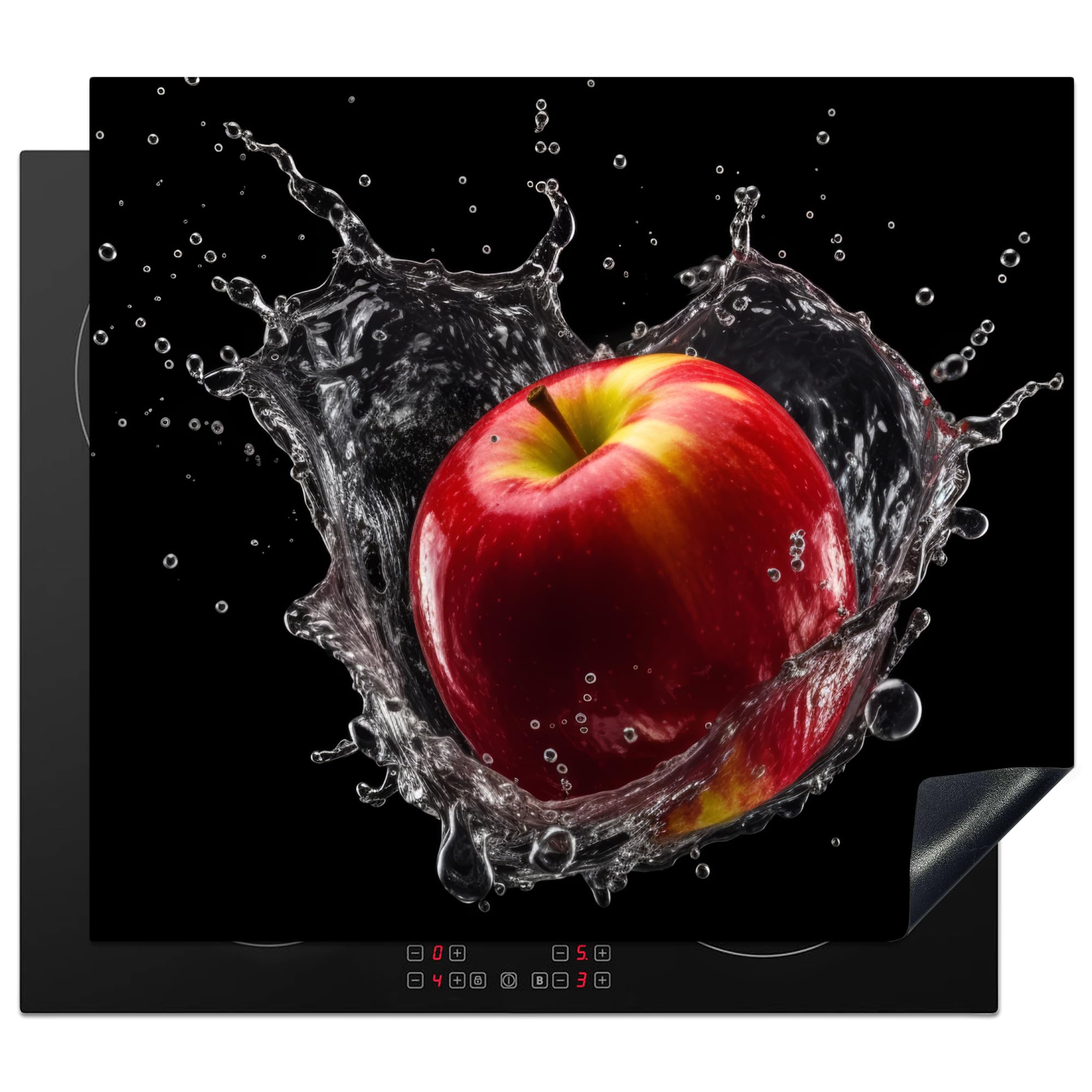 KitchenYeah© Induction Hob Protector Mat 20.3"x22.7" / 57.6x51.6 cm Cooker Top Protectors Cover Ceramic Covers Electric Hobs Vinyl Apple - Red - Water - Black - Fruit