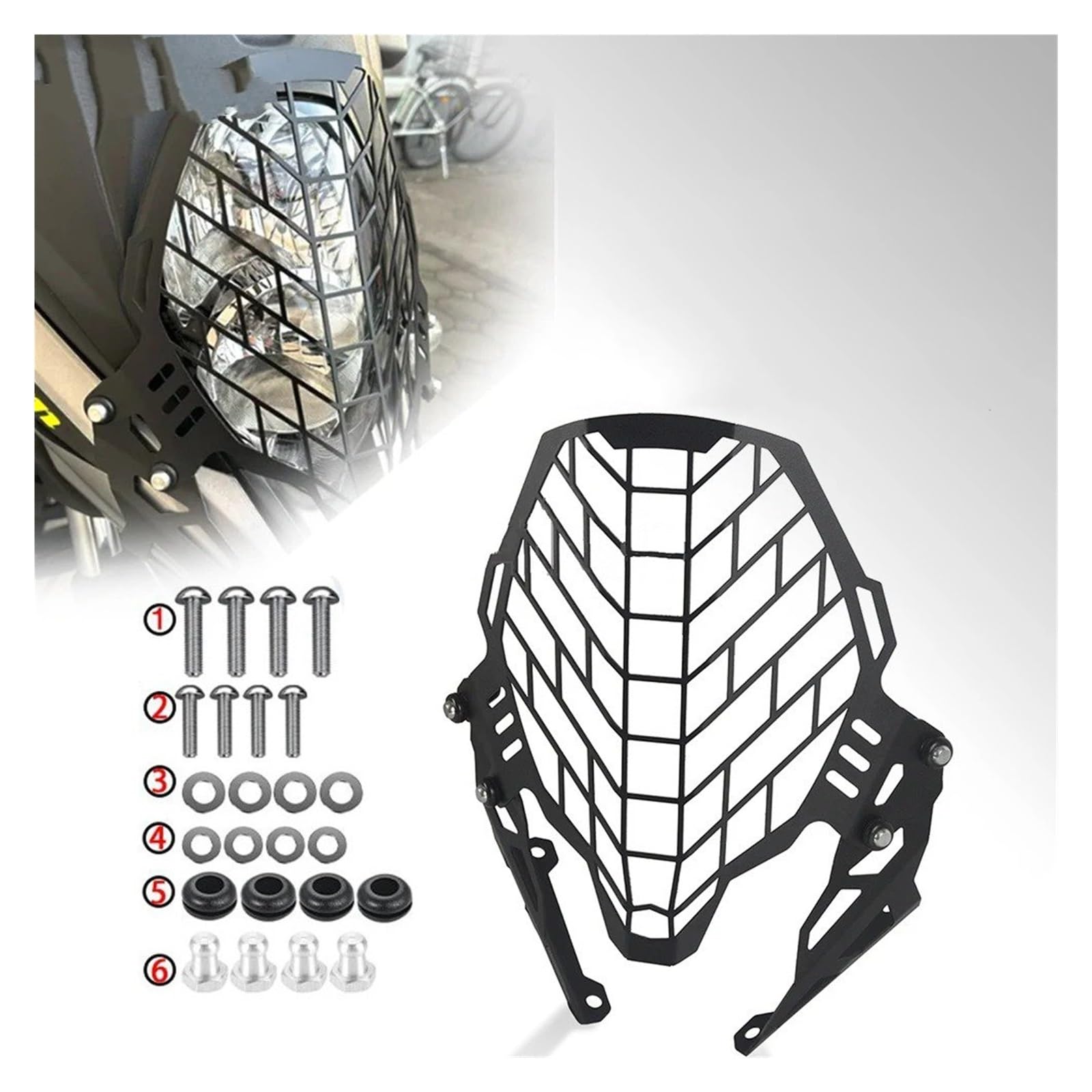 Scheinwerferschale Motorrad Für Suzuki V-STORM 650 DL650 Vstrom Vstrom650 2017-2026 Motorrad Scheinwerfer Schutzfolie Grille Abdeckung