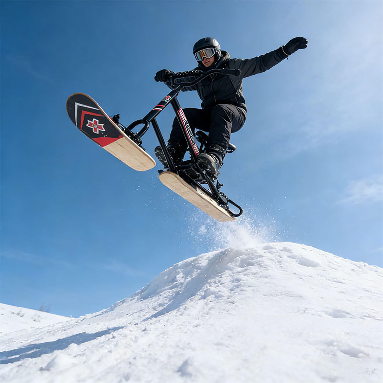 Fortgeschrittener Schneescooter/Skier – Schneescooter für Erwachsene (Modelljahr 2026) mit 360°-Lenkung und dreifachem Aluminiumrahmen, 150 kg Tragfähigkeit